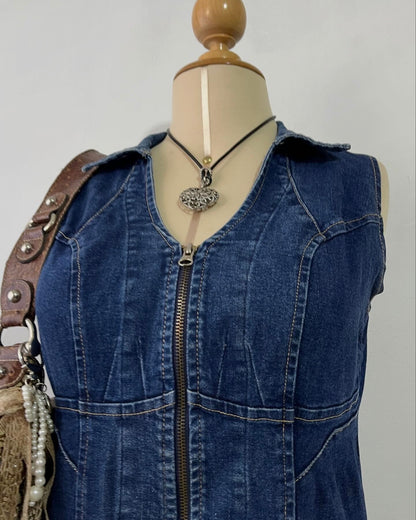 Vestido jean con cinturón