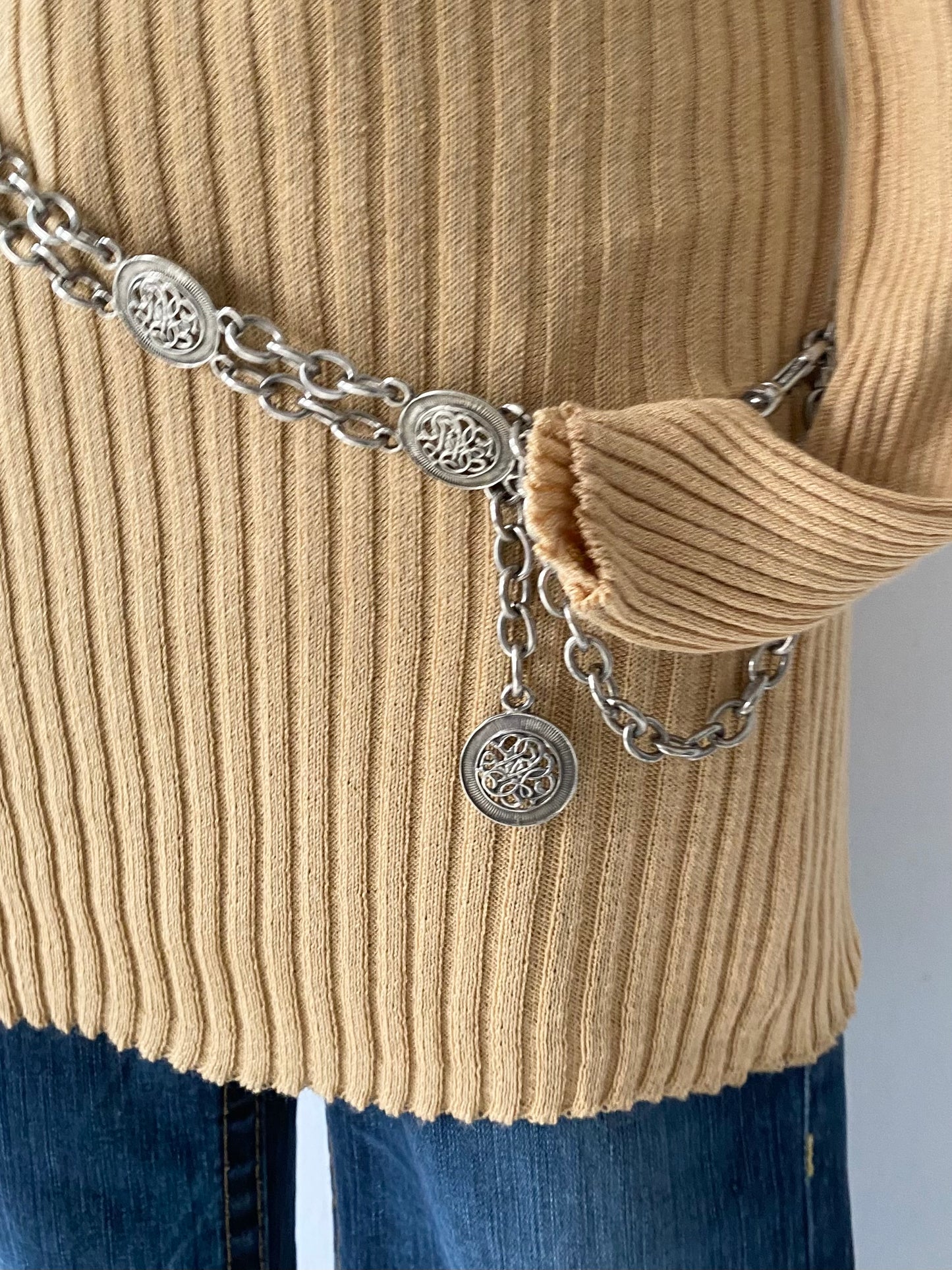Long off-shoulder sweater