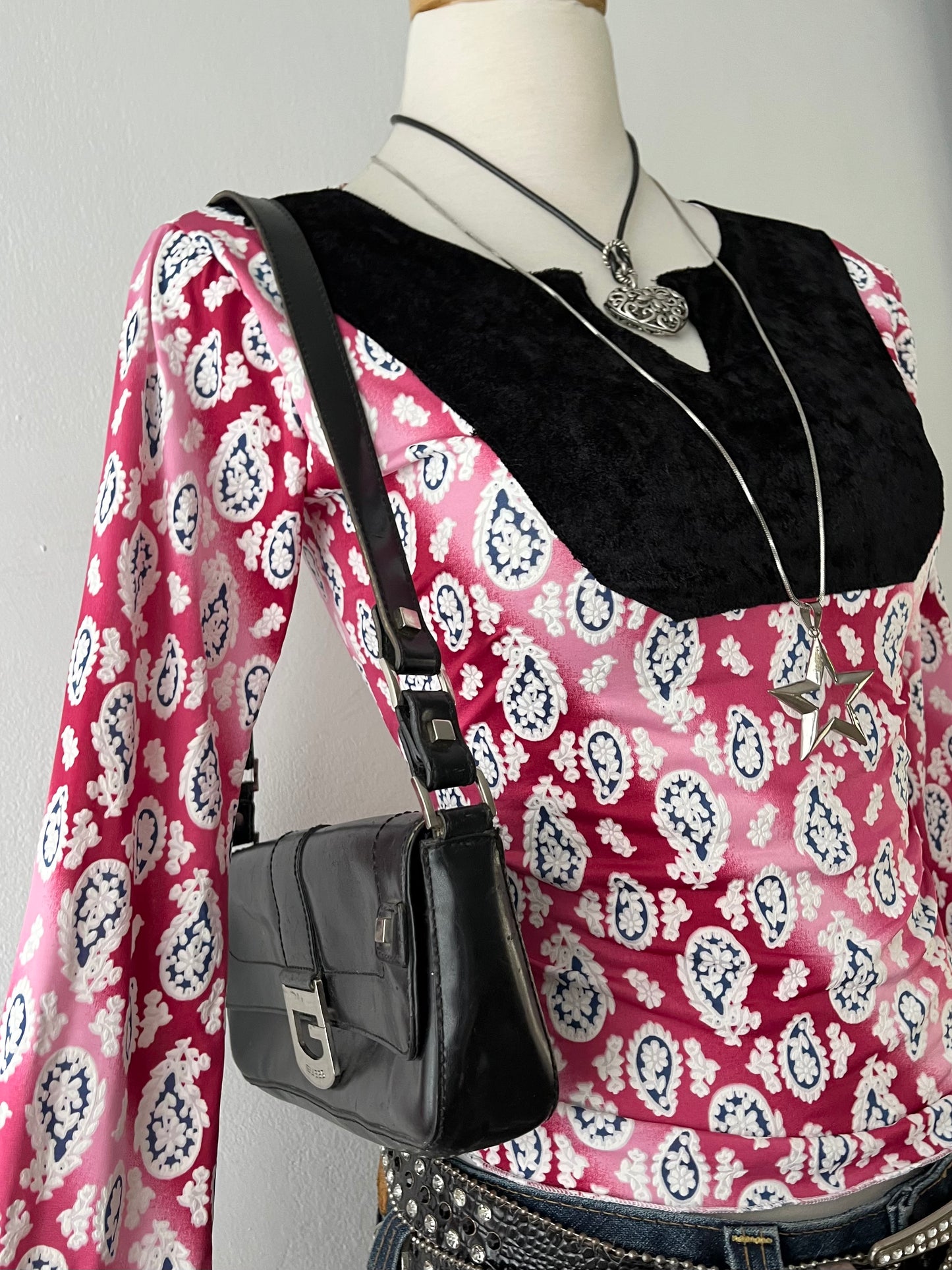 Bohemian flared sleeve top