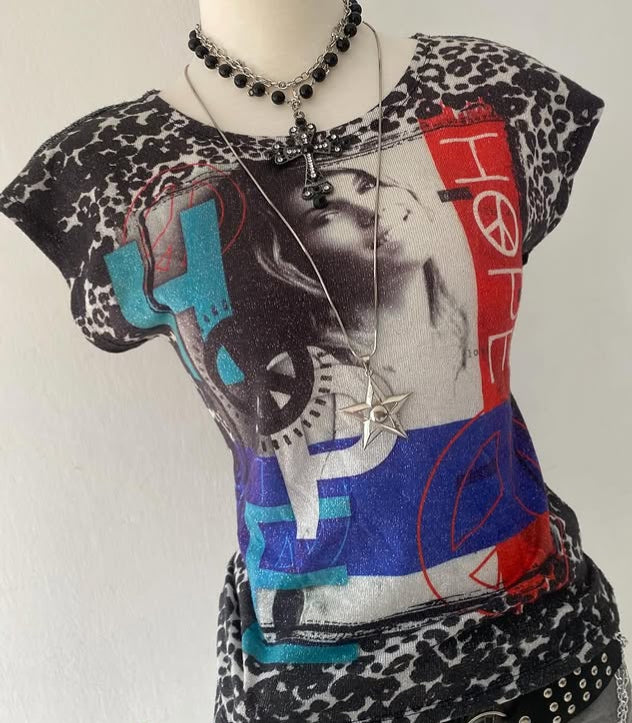 Y2k glitter top hope