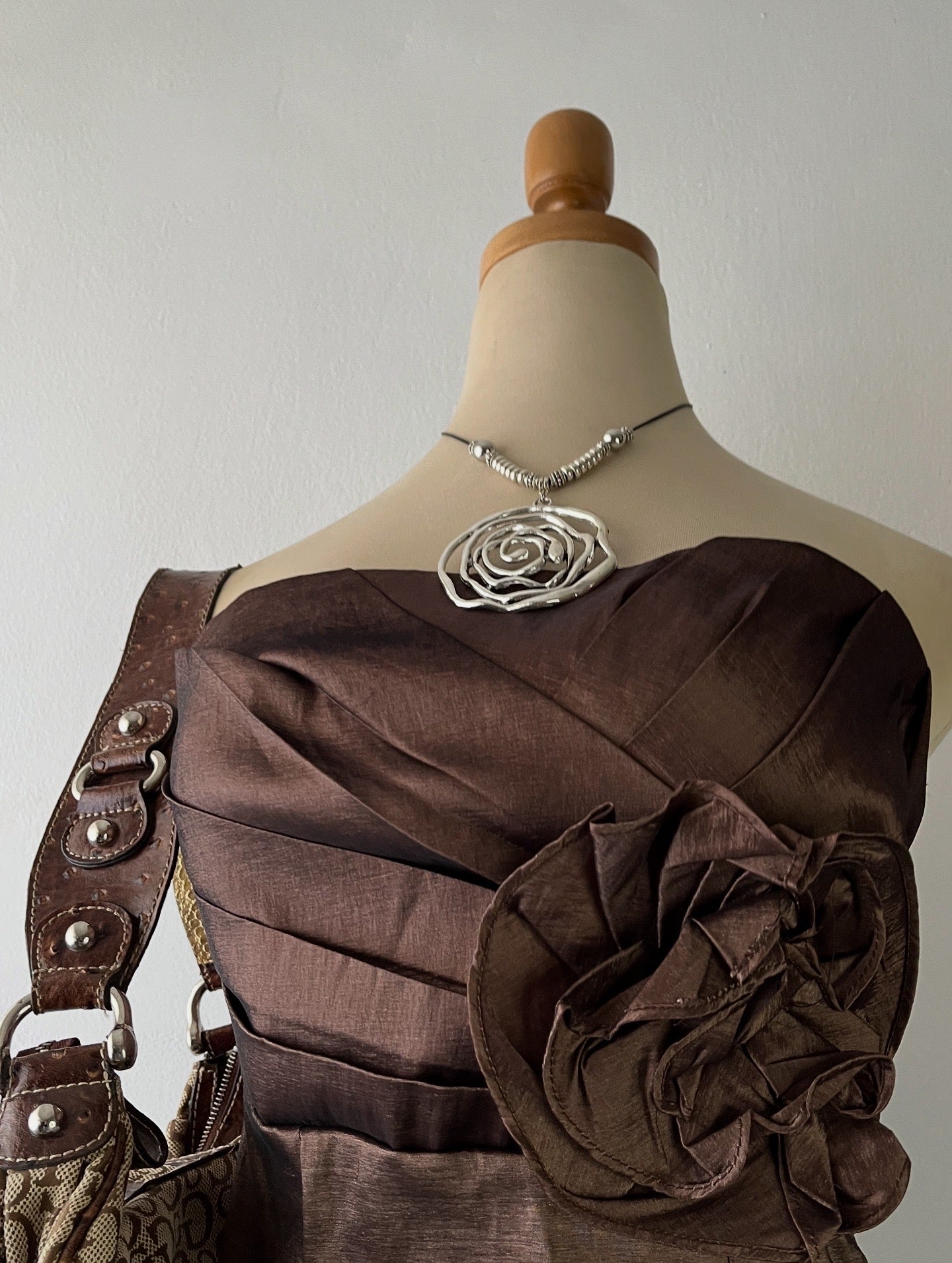 Iridescent brown corset top
