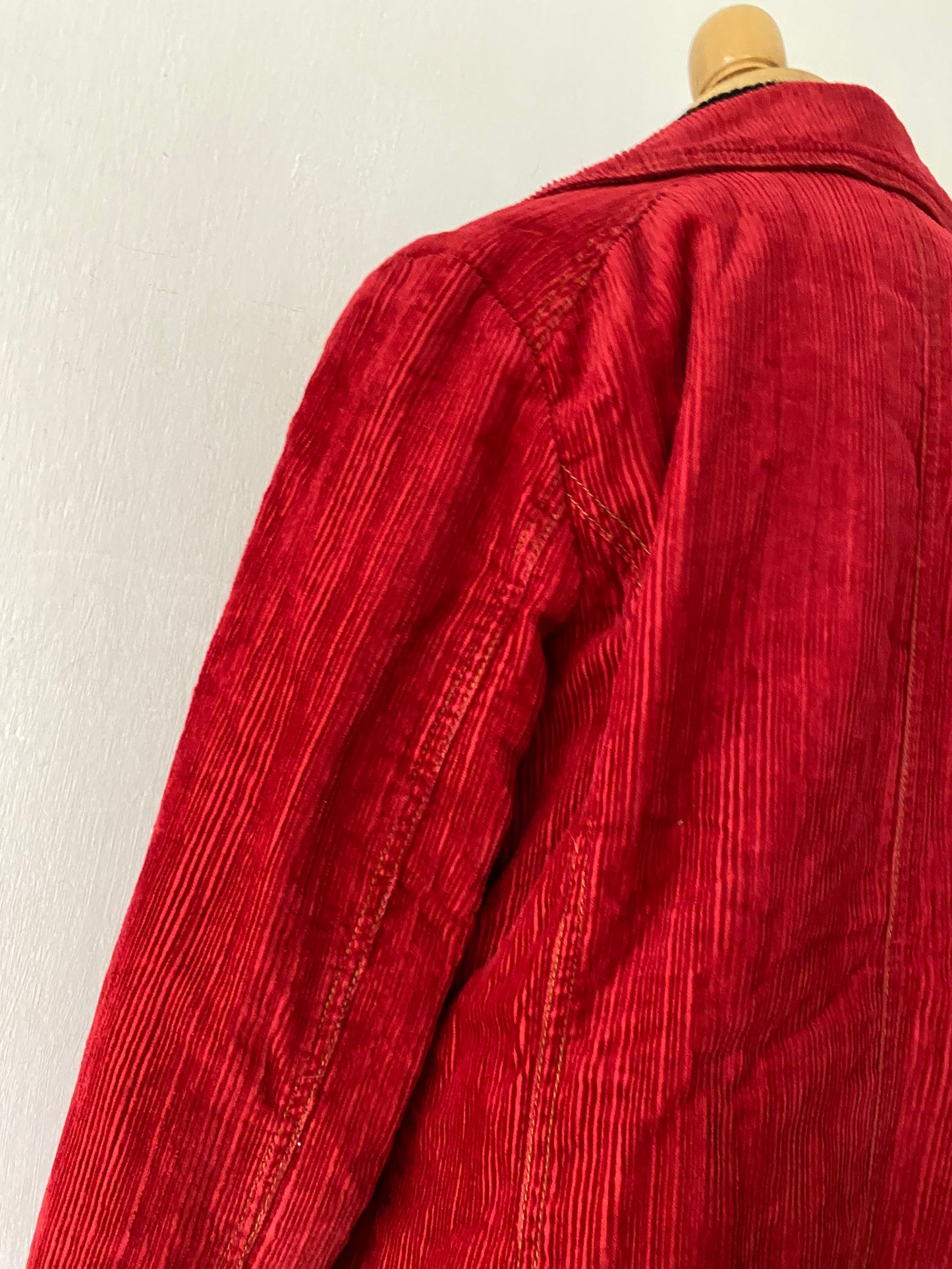 Red corduroy jacket with warm lining