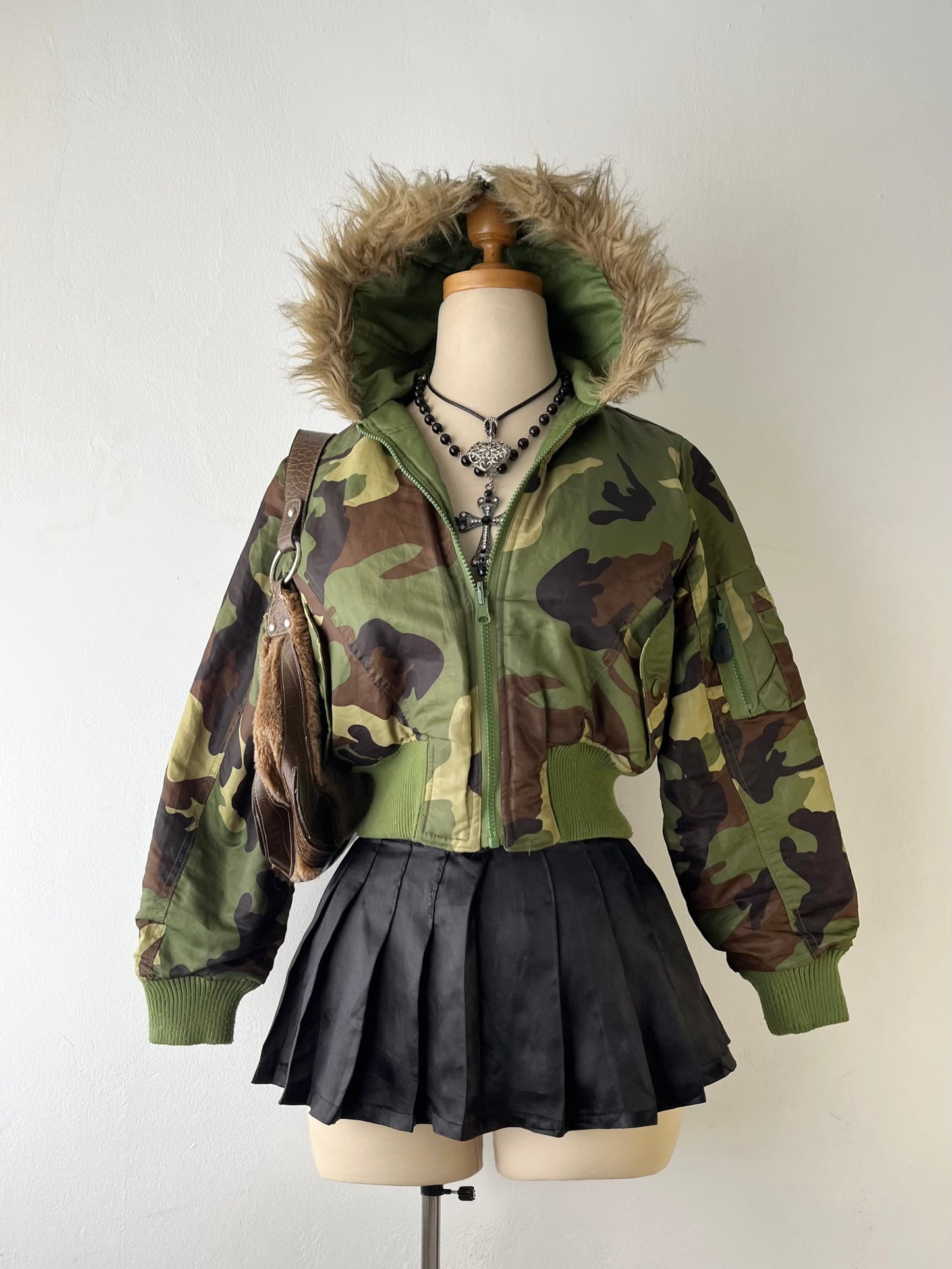 Reversible padded jacket with hood