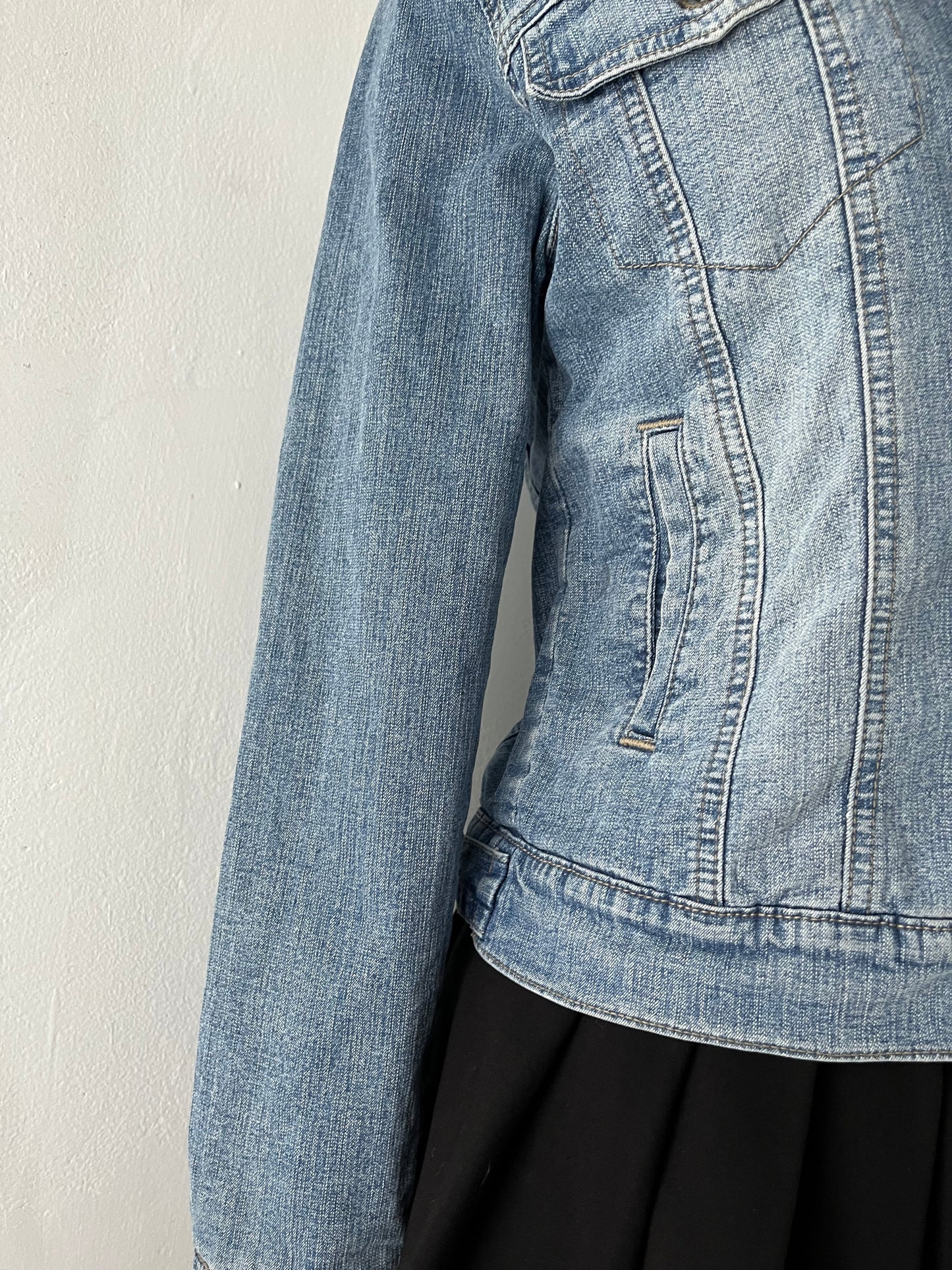 Denim jacket with warm sherpa lining