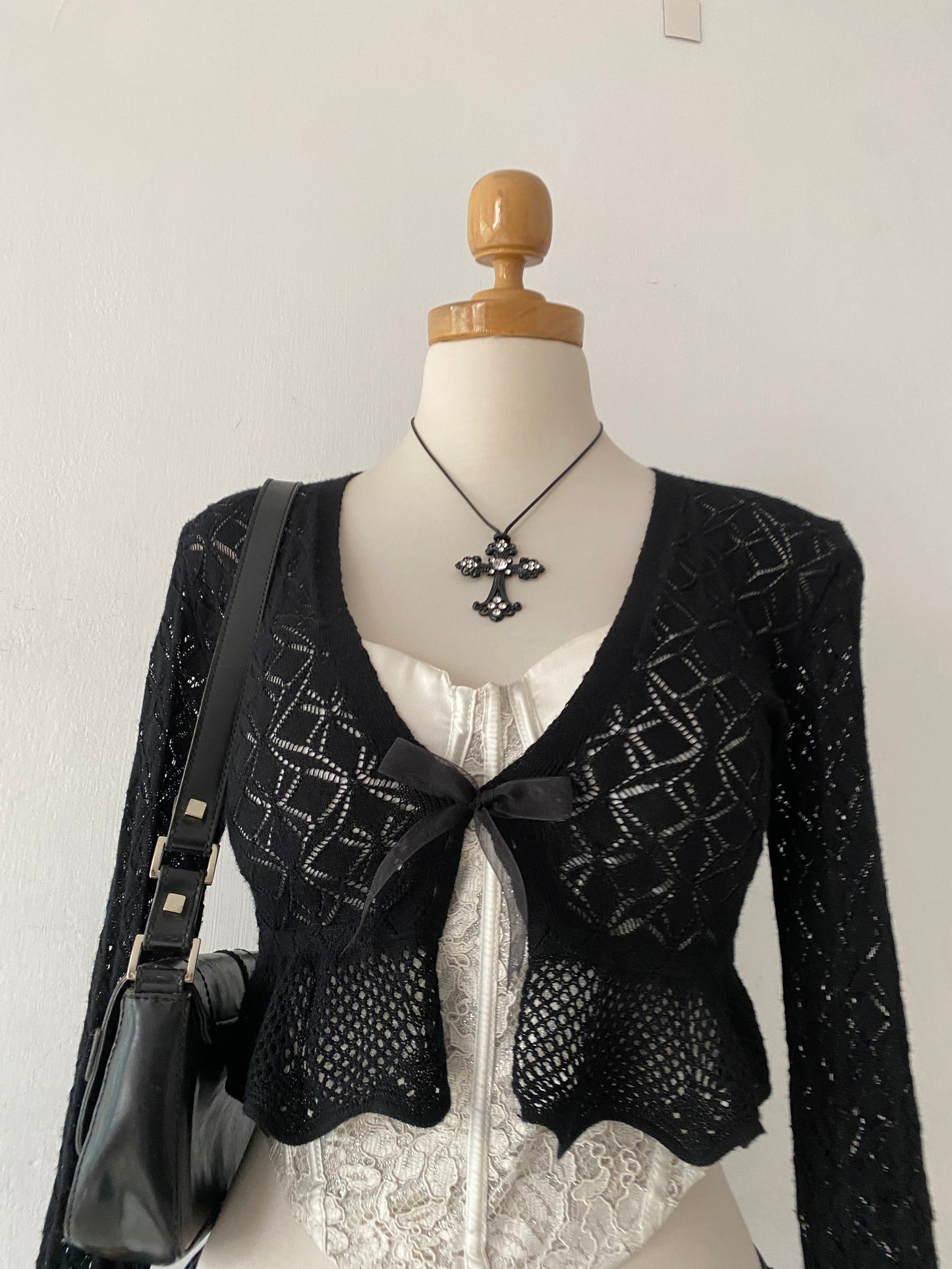 Black knitted cardigan