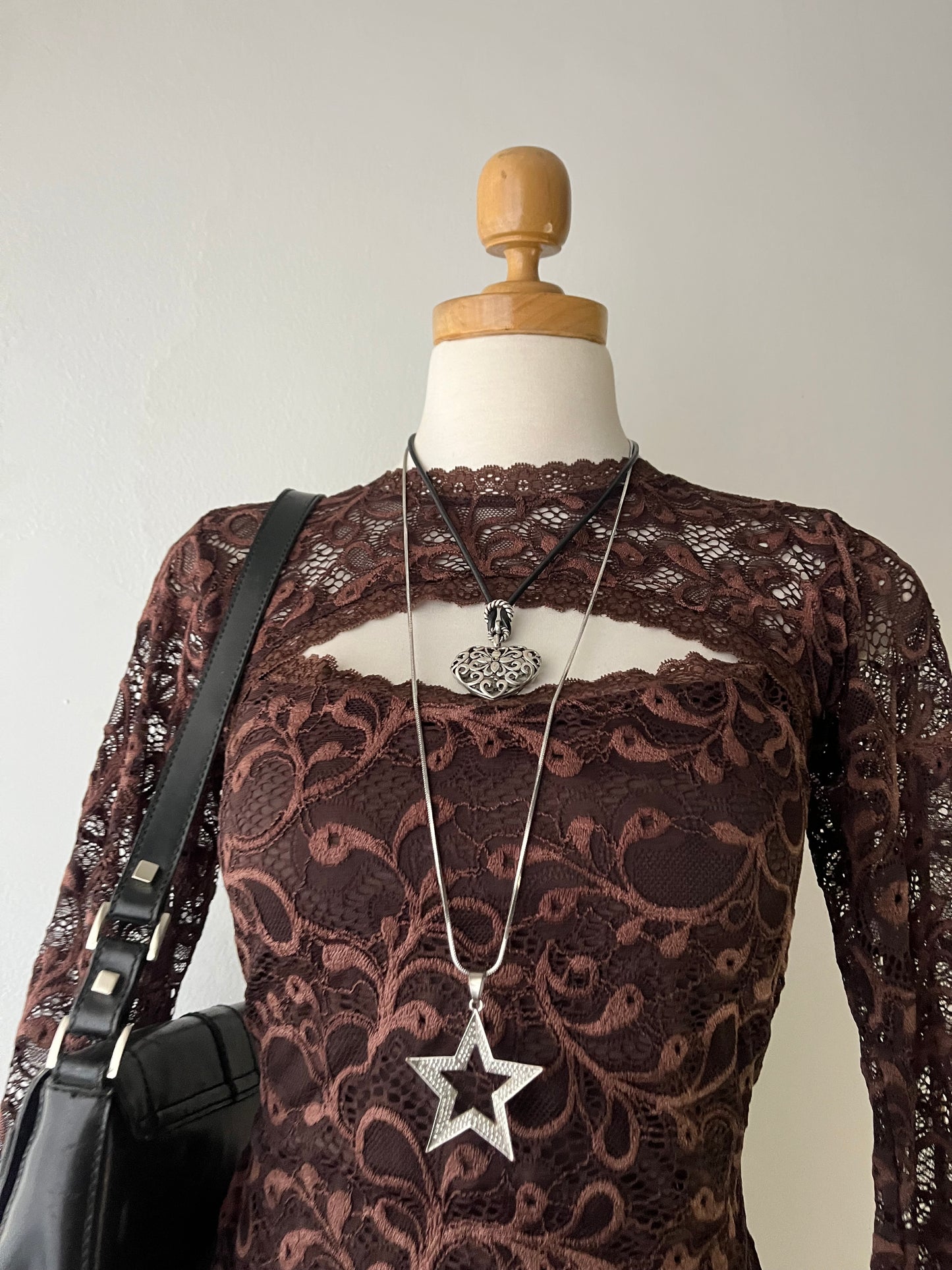 Lace top with flared sleeves