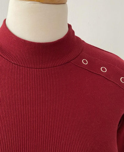 Burgundy high-waisted top