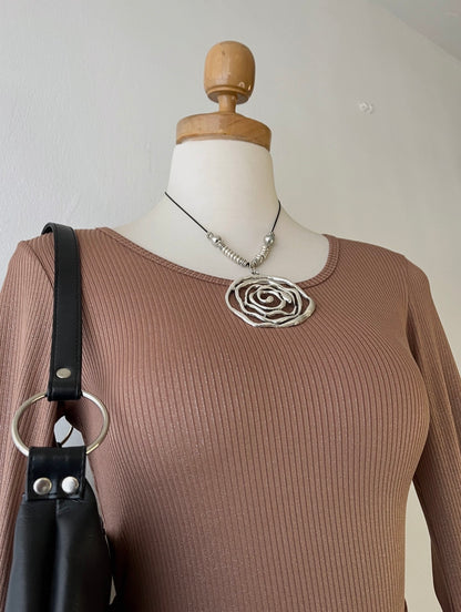 Beige flared sleeve top