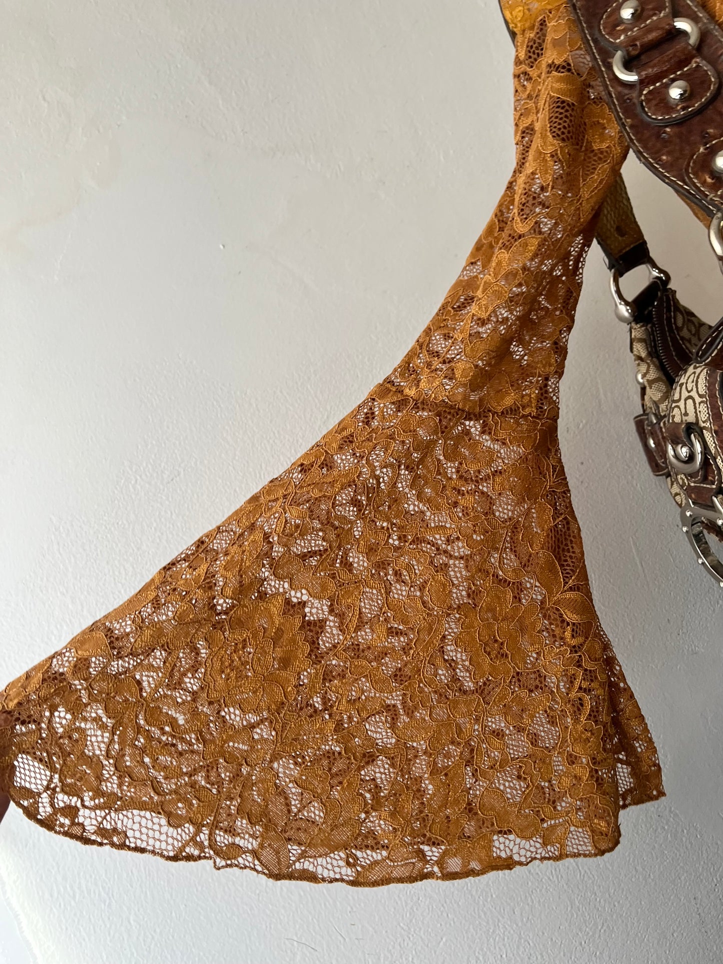 Off shoulder lace top with wide sleeves