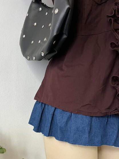 Brown victorian-style blouse