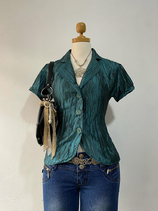 Iridescent green top