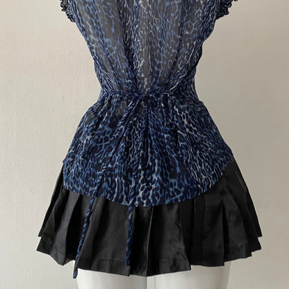 Cheetah print blouse with bow on the back