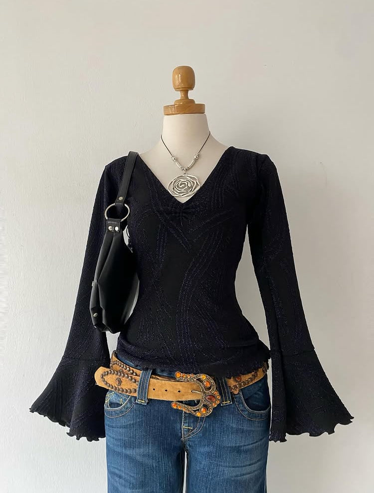 Bell-sleeved top