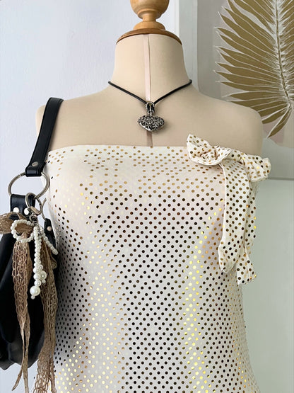 Polka dots dress with bow