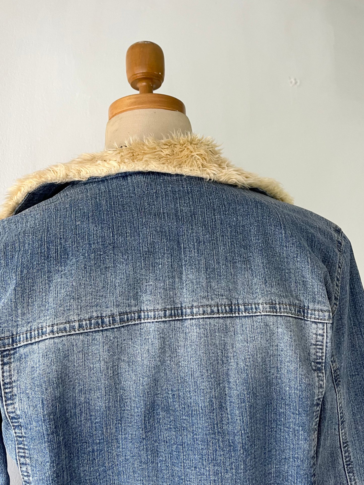 Denim jacket with warm sherpa lining