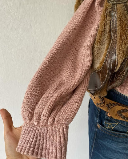 Off shoulder sweater -rosewood