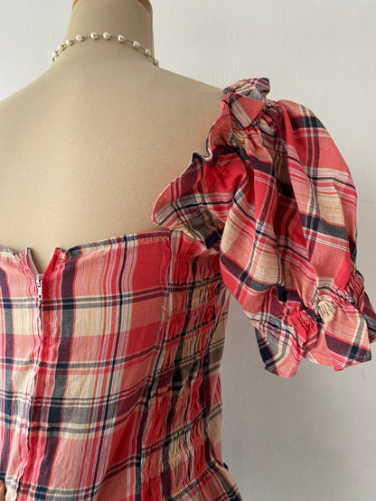 Checkered corset top