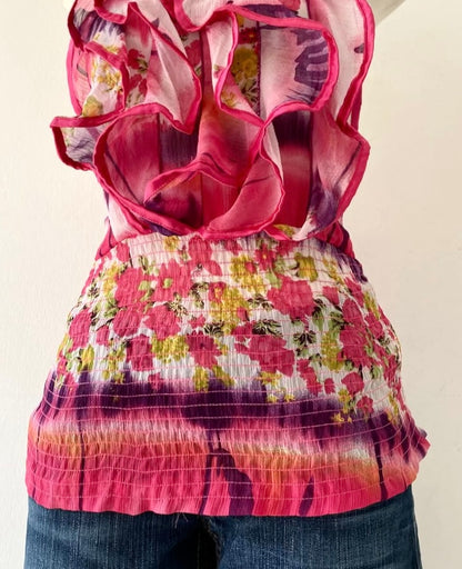 Floral ruffle top