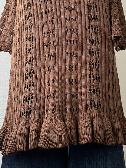 Long knitted cardigan