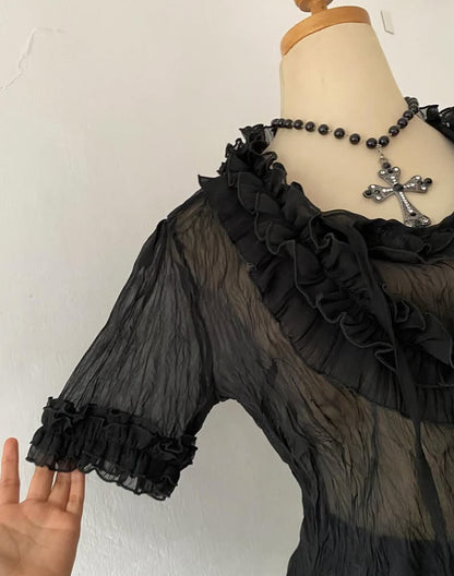 Boho chic goth blouse