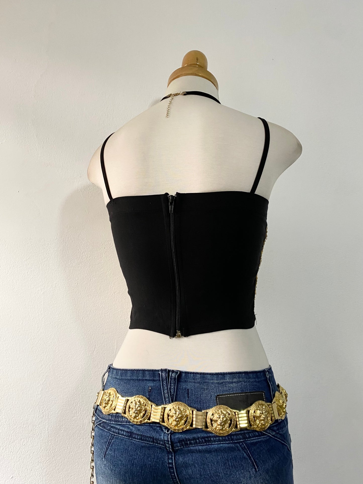 Gold sequin bralette top