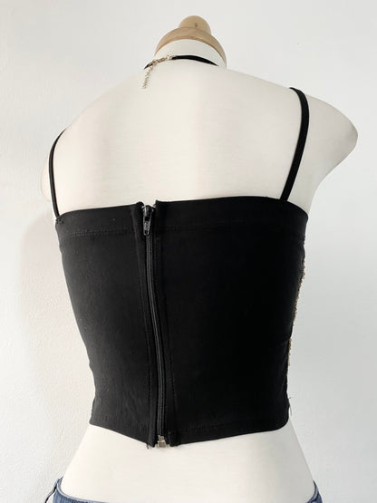 Gold sequin bralette top