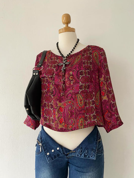 Bohemian waist-high blouse