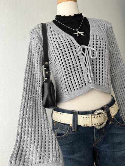 Gray knit cardigan