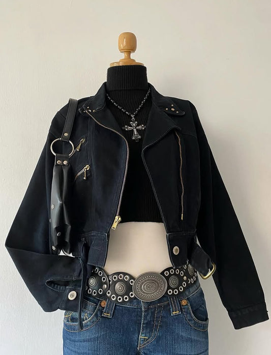 Biker jean jacket