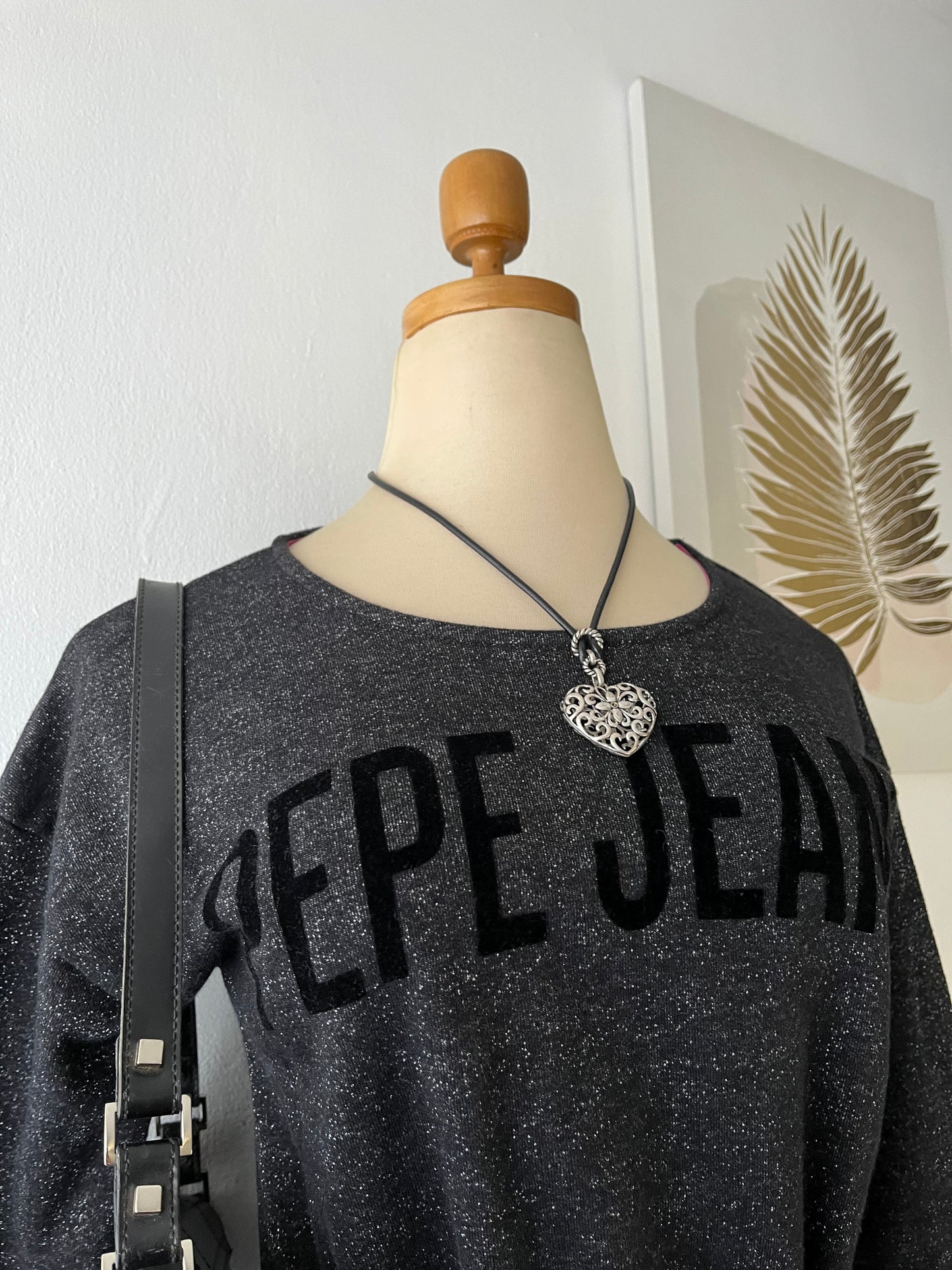 Dark gray long-sleeved dress