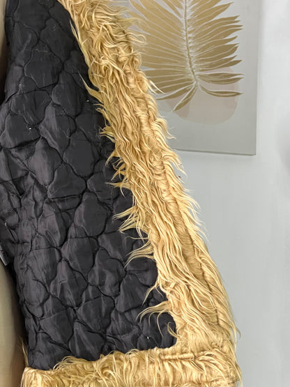 Oversized denim jacket with quilted lining