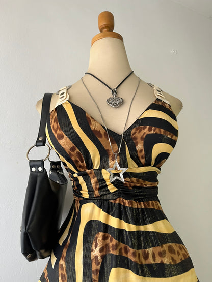 Animal print top with back bow