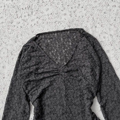 Bell-sleveed lace top