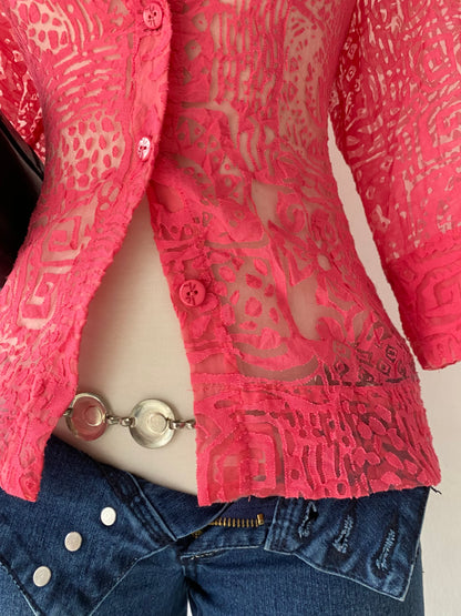 Pink lace blouse