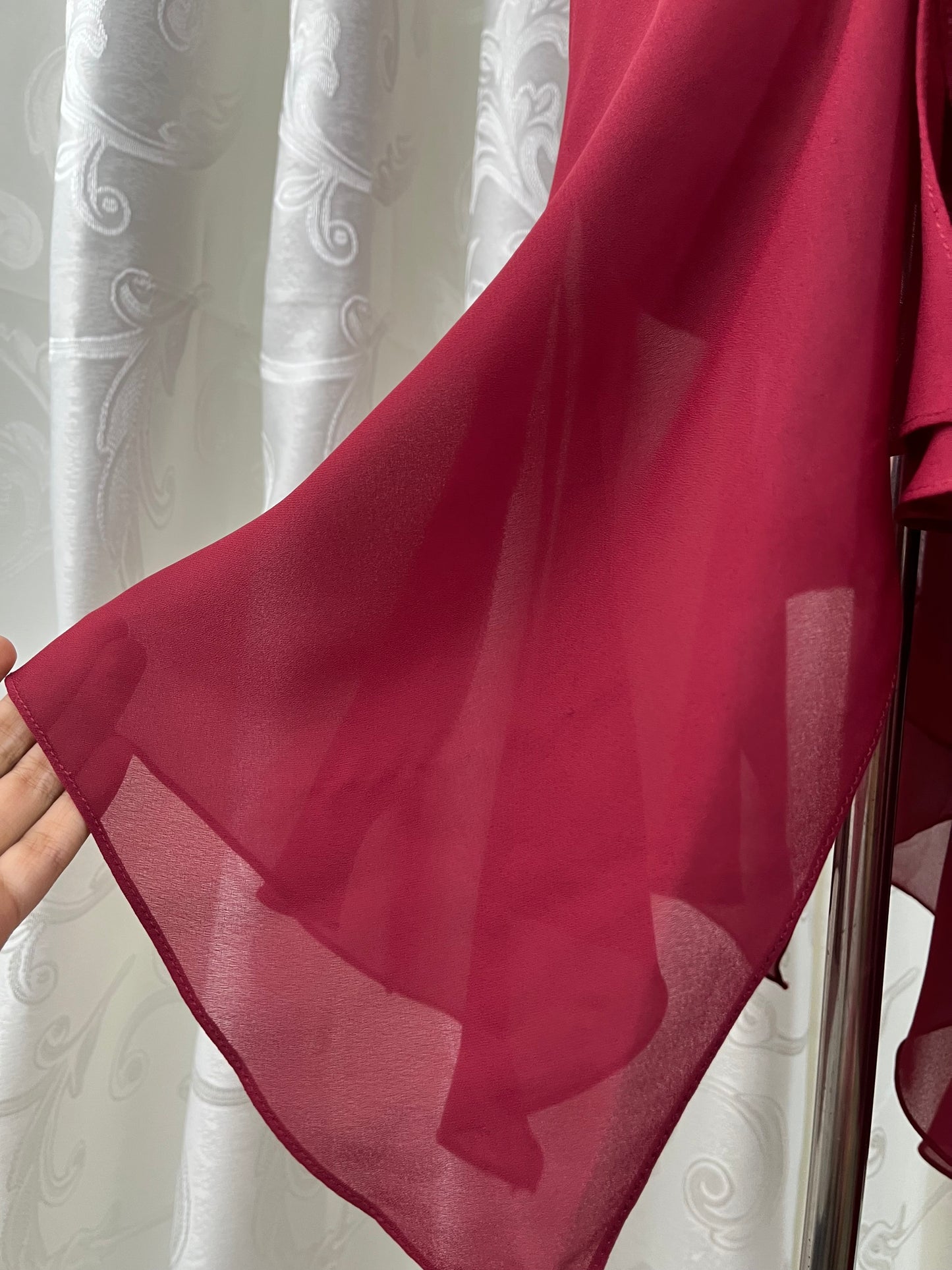 Burgundy asymmetric dress