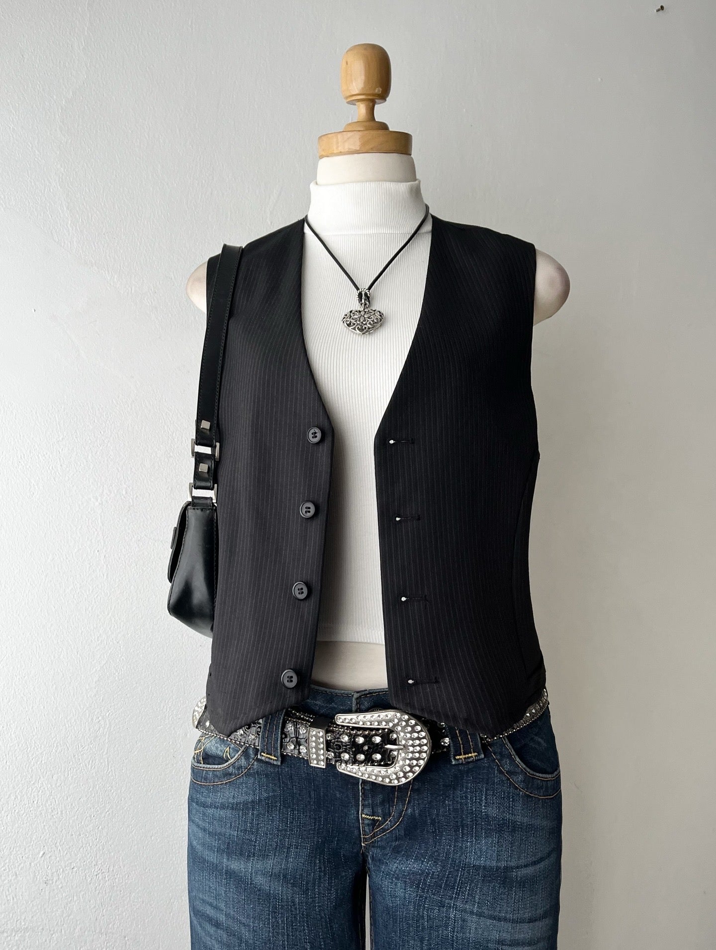 Oversize striped vest