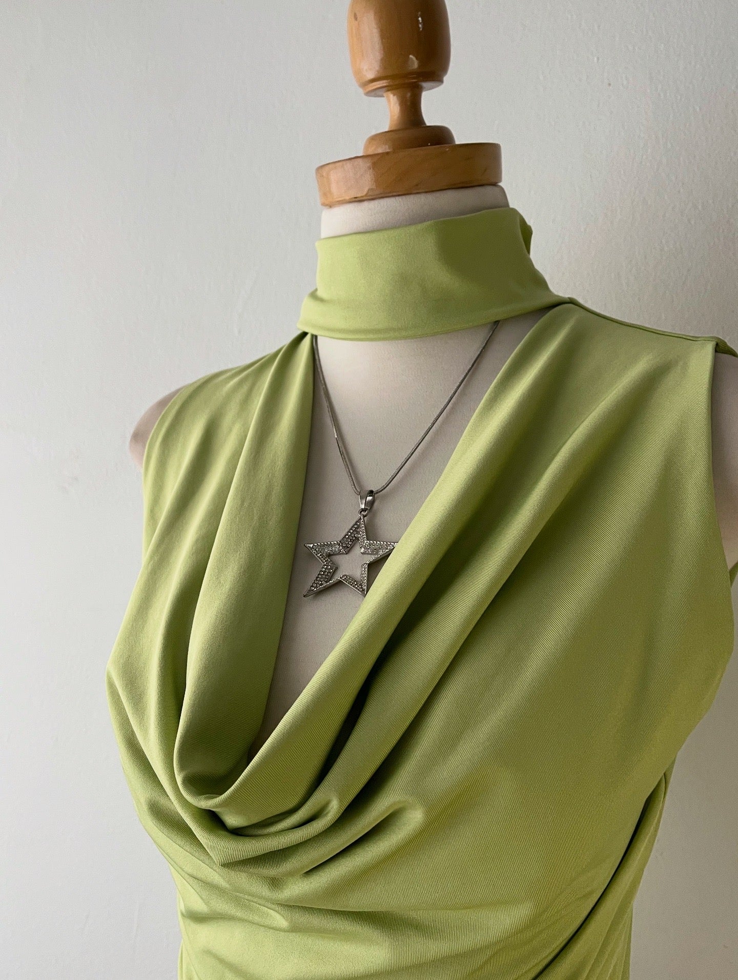 Olive green scarf top