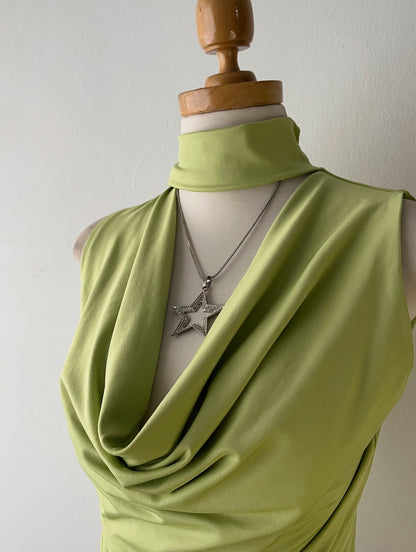 Olive green scarf top