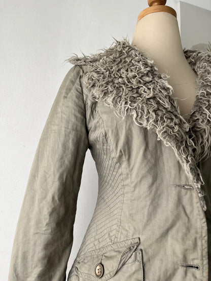 Warm quilted gray penny lane jacket