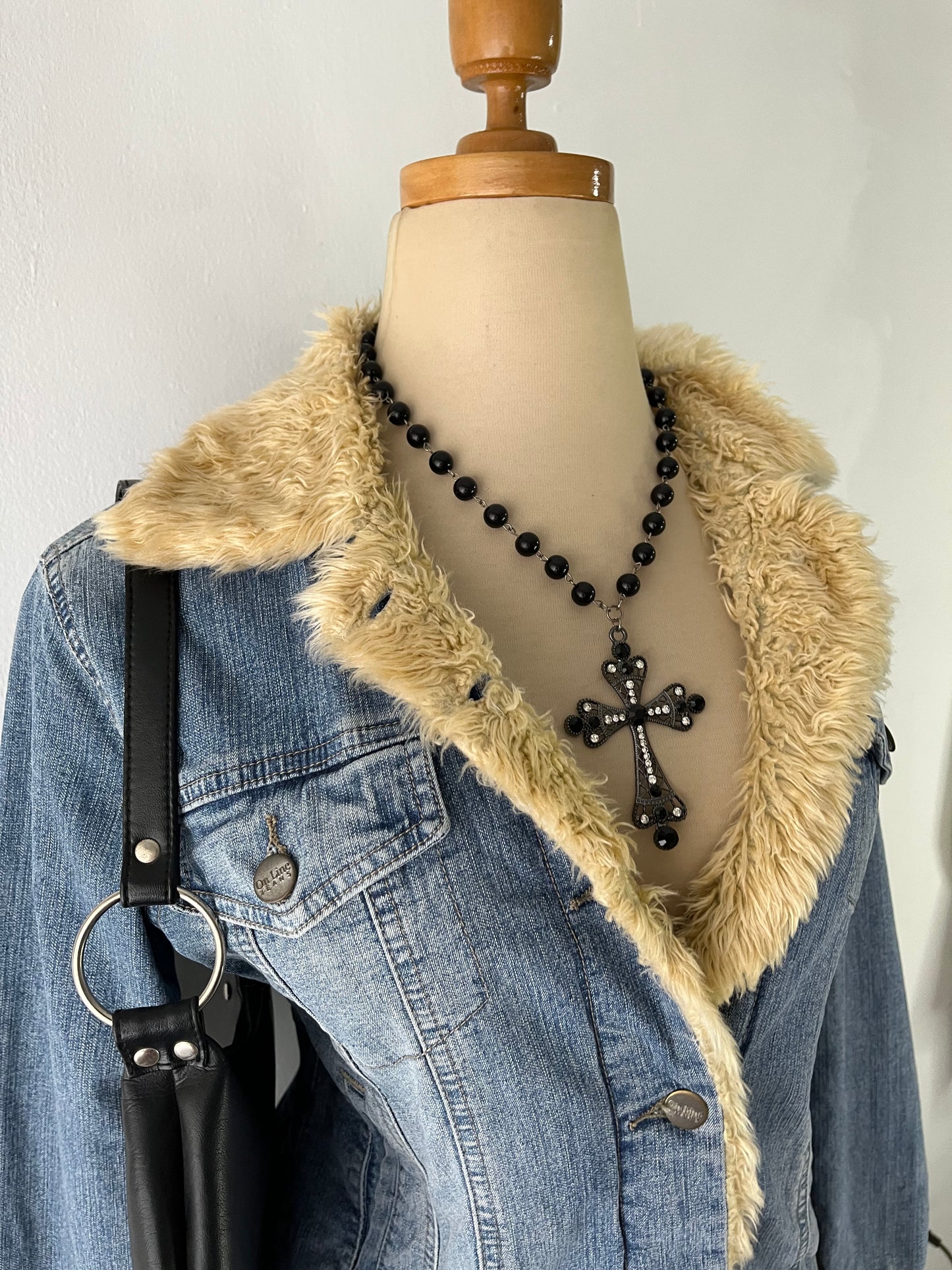 Denim jacket with warm sherpa lining