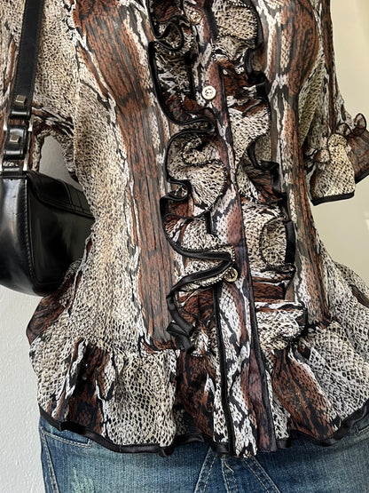 Animal print top with back tie