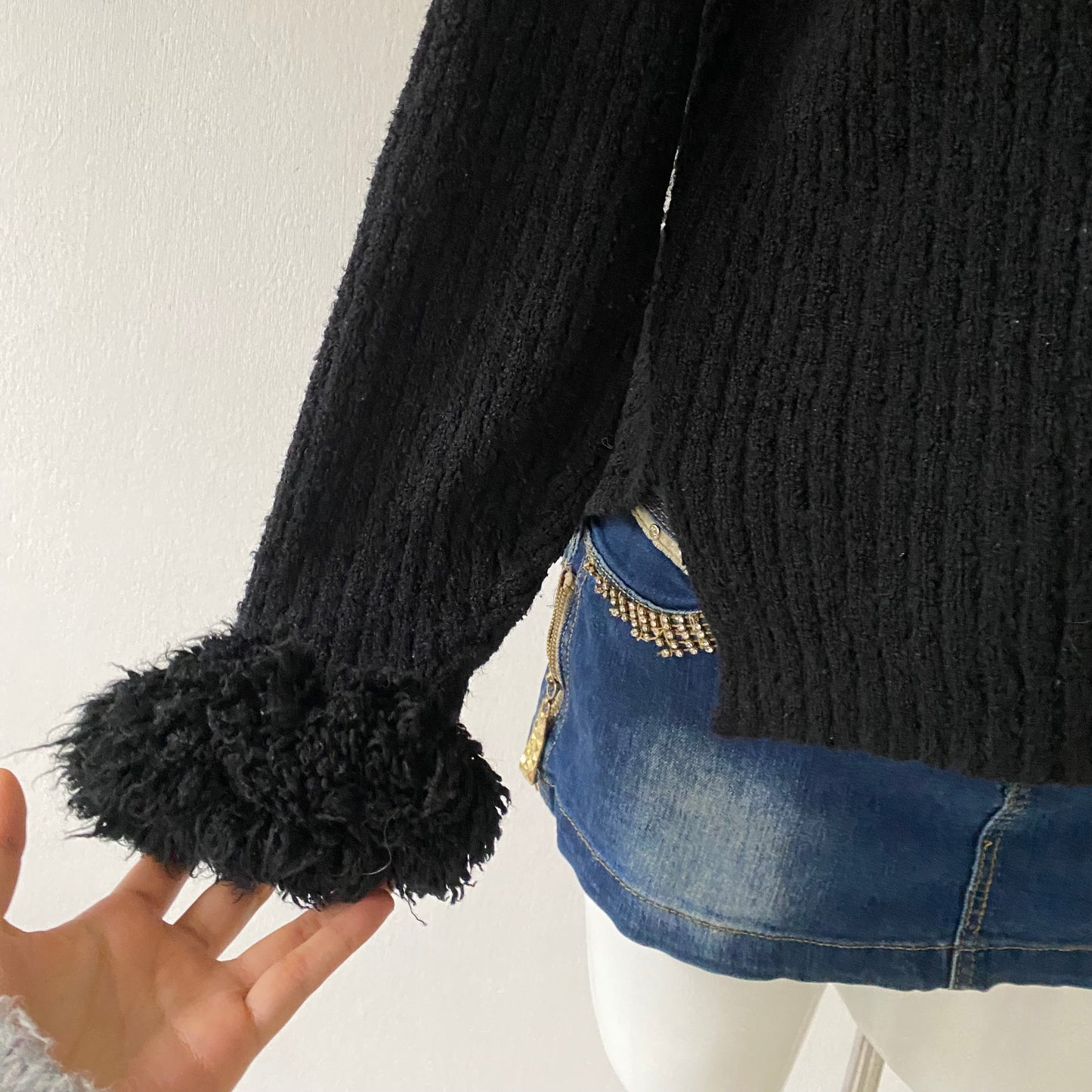 Oversized black wool sweater