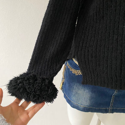 Oversized black wool sweater