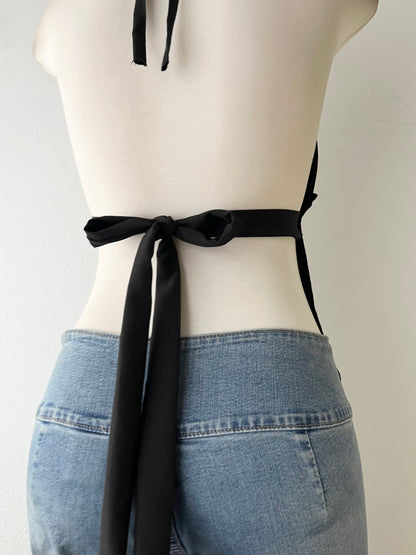 Adorable black top + scarf