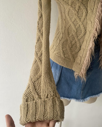 Beige boho cardigan