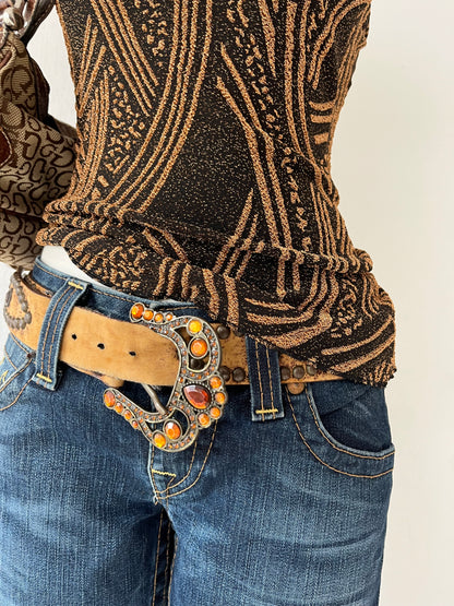 Adorable black and brown top