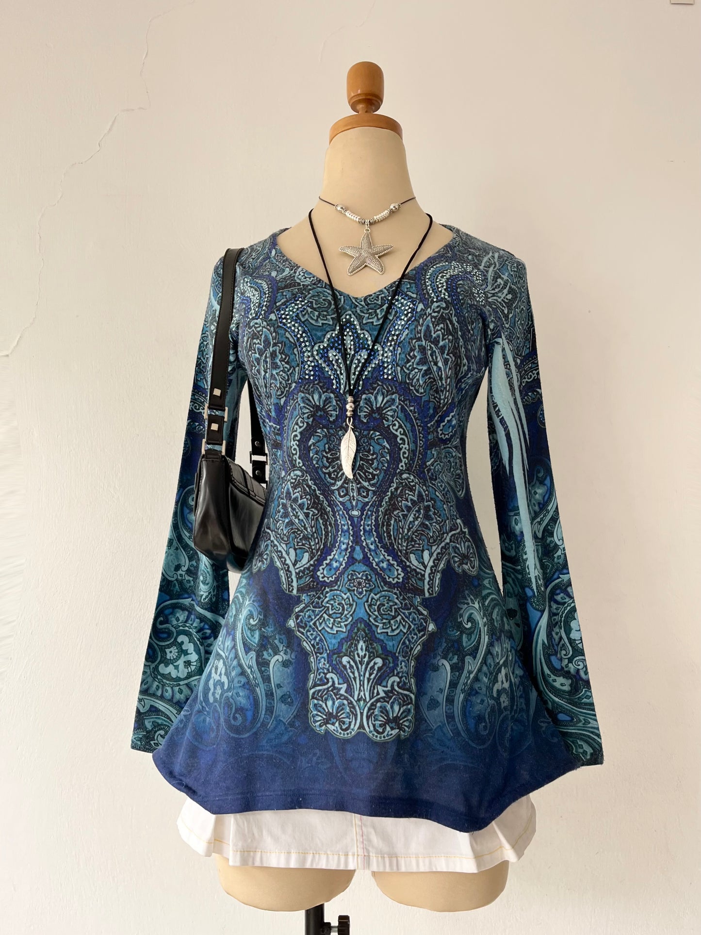 Boho chic long blouse