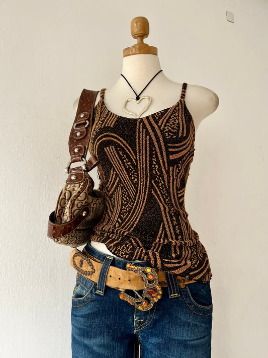 Adorable black and brown top