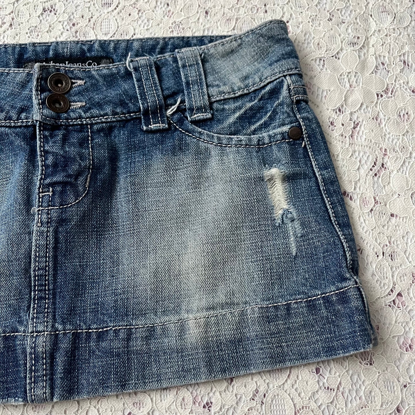 Jean mini skirt