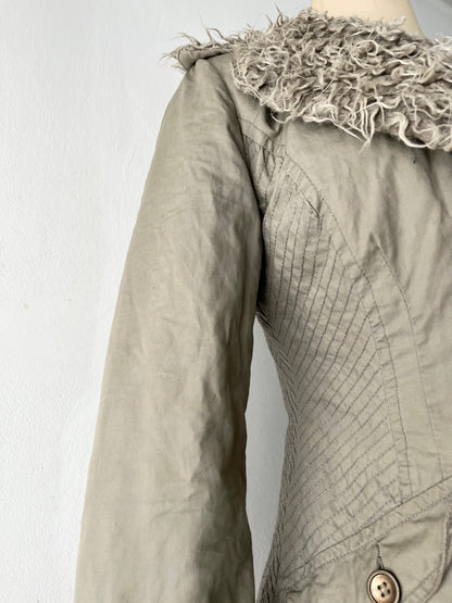 Warm quilted gray penny lane jacket